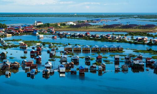 Tonle Sap Lake Many Floating H